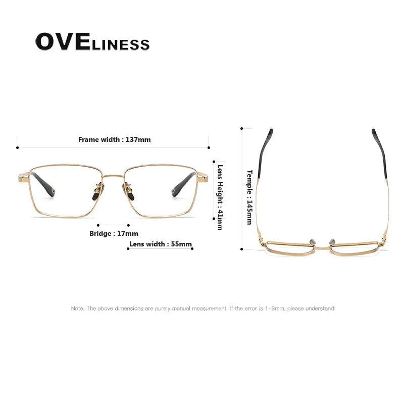 Oveliness Men's Full Rim Square Titanium Eyeglasses 80929