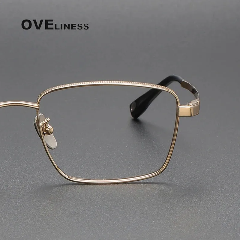Oveliness Men's Full Rim Square Titanium Eyeglasses 80929