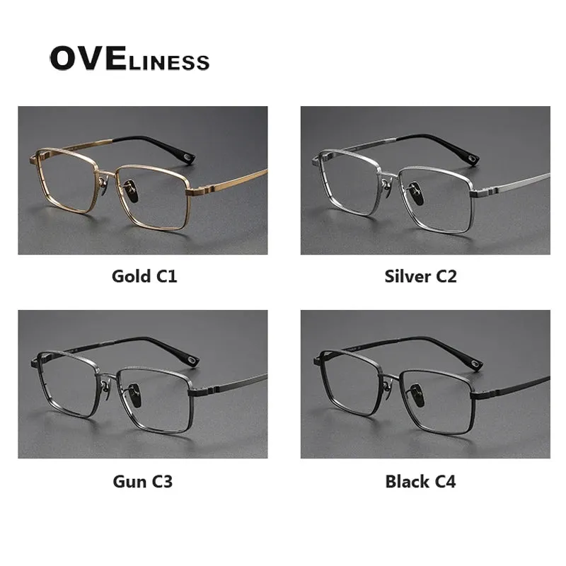 Oveliness Men's Full Rim Square Titanium Eyeglasses 80929