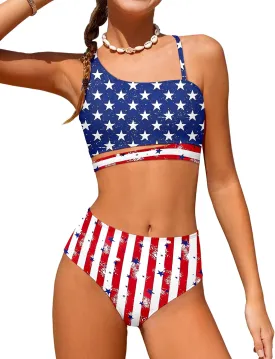 Queenstyle Girls Swimsuits Bikini Set Kids Cutout Bathing Suit Bikini Top Two Piece Girls' Swimwear