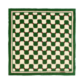 "Checkerboard" Silk Pocket Square - Green