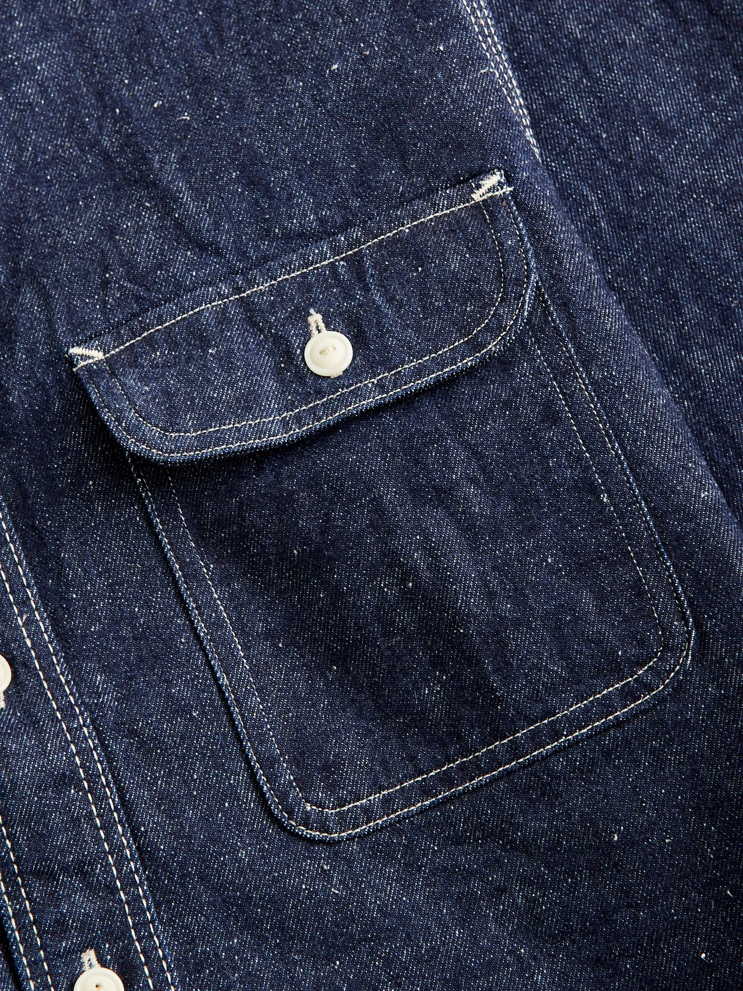 "Samurai Cotton" 10oz Denim Work Shirt in Indigo