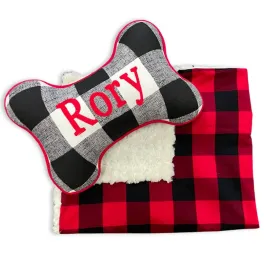 Red Black Check Cuddle Blanket & Pillow Gift Set