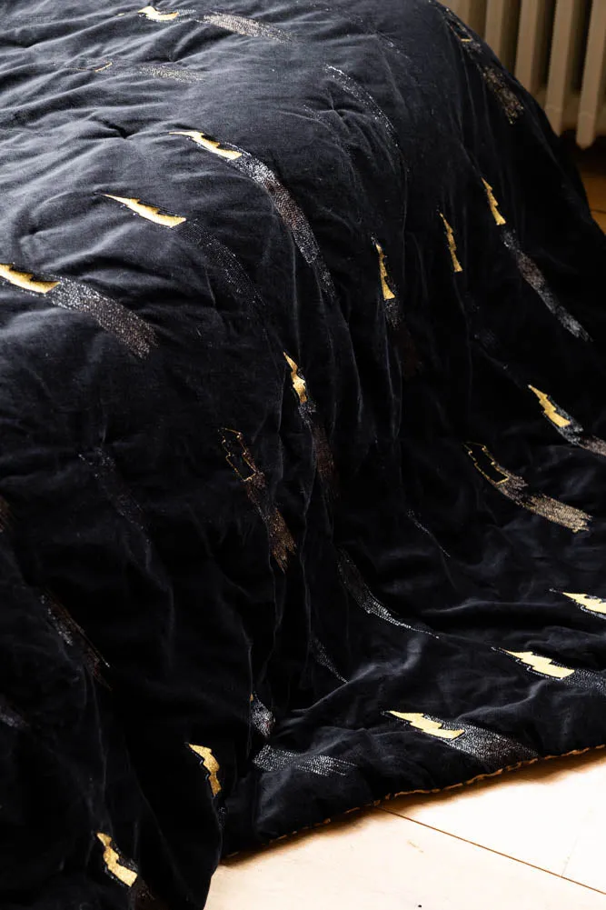 Reversible Black Lovestruck & Leopard Print Throw