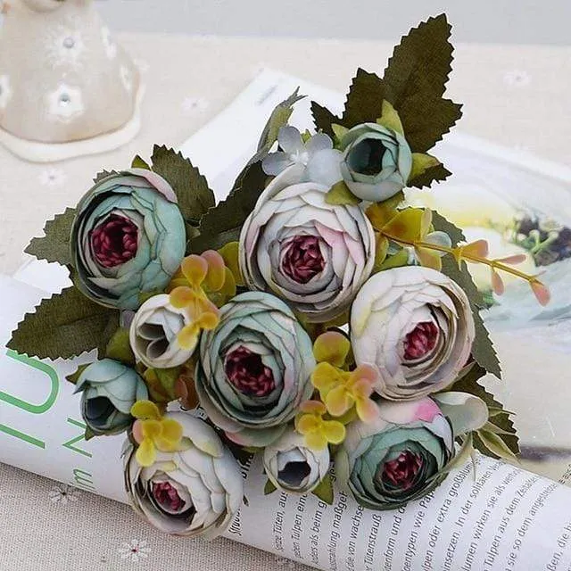 Silk Tea Roses Bride Bouquet