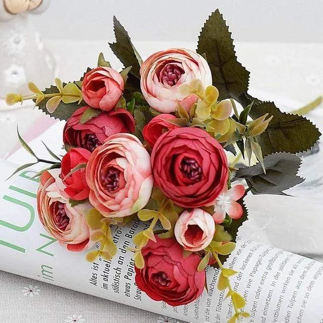Silk Tea Roses Bride Bouquet