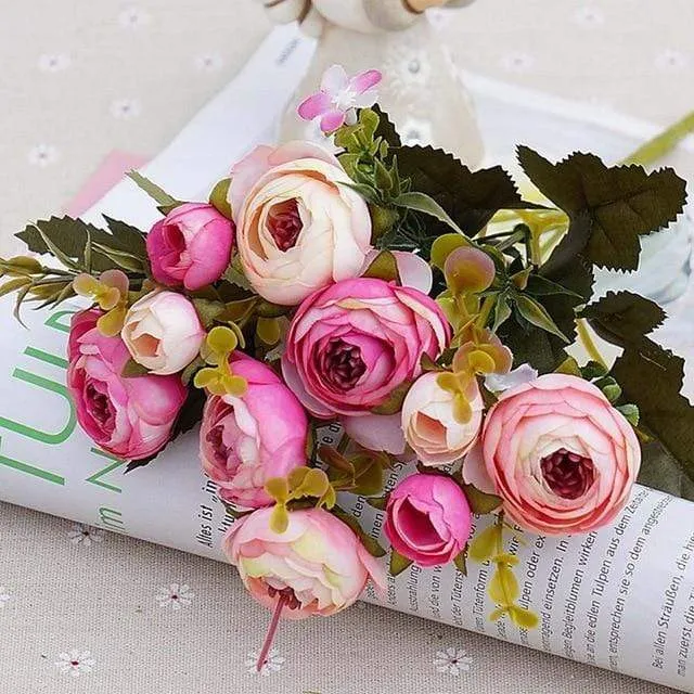 Silk Tea Roses Bride Bouquet