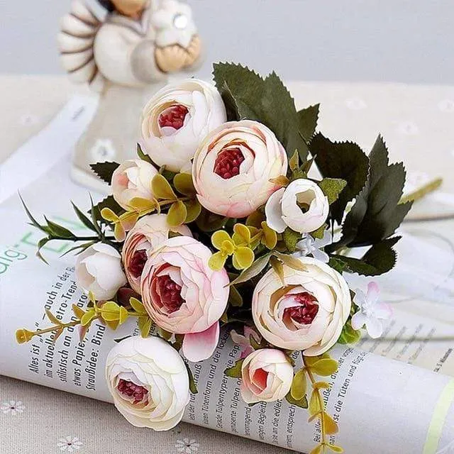 Silk Tea Roses Bride Bouquet