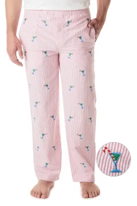 Sleeper Pant Oxford Red Stripe with Martini Candy Cane