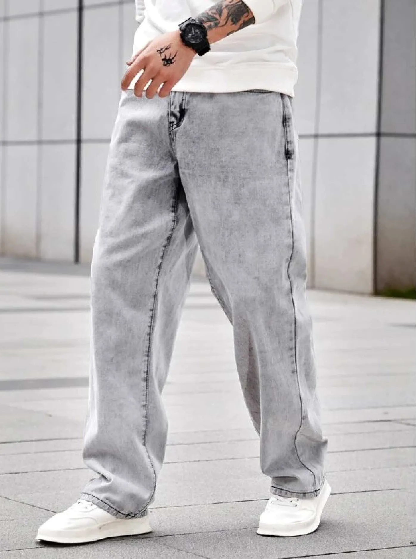 Smoke Grey Regular Fit Denim