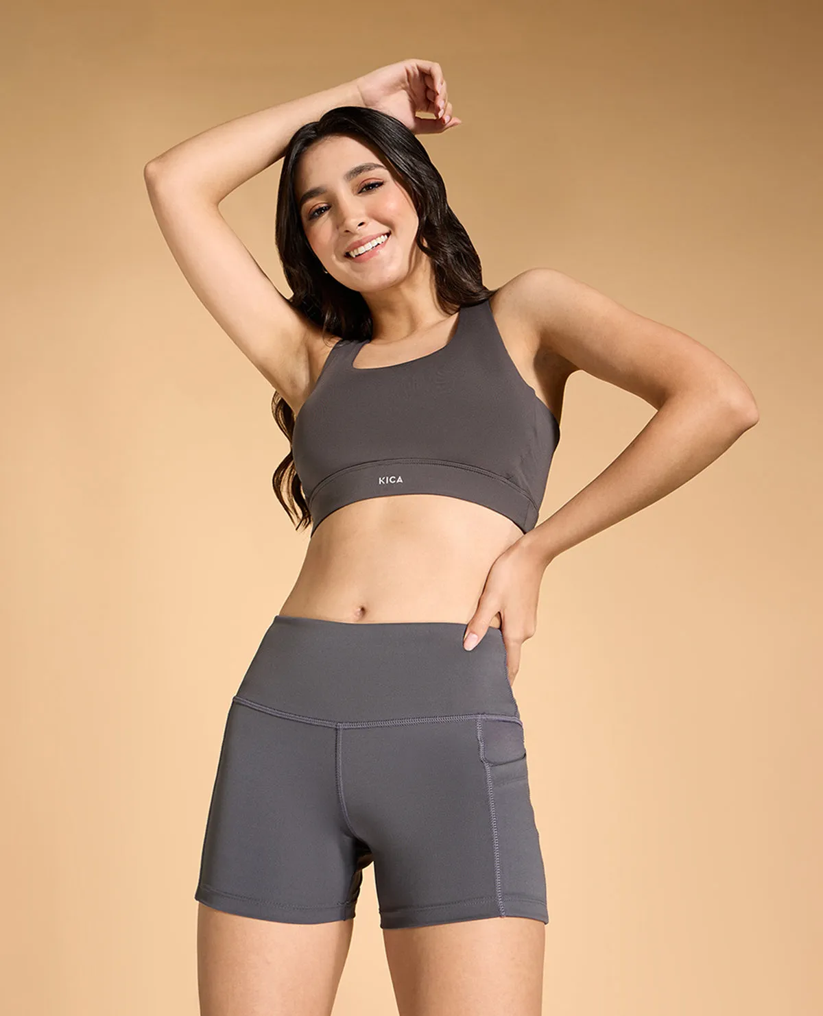 Strappy Sports Bra and Second SKN Booty Shorts