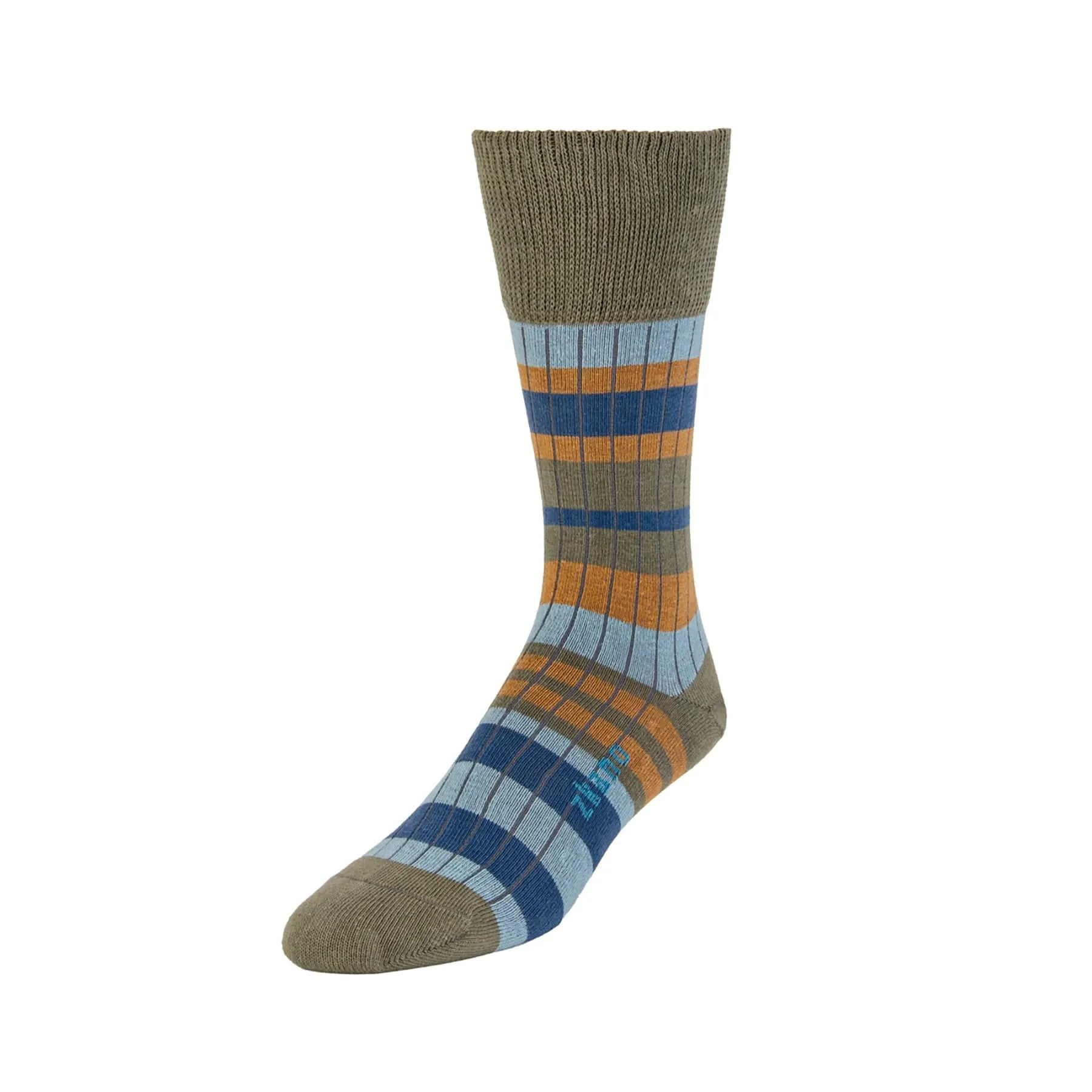 Sweater Stripe - Organic Cotton Crew Socks - Army