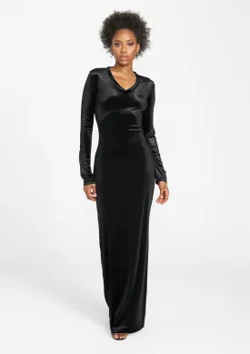 Elegant Long Sleeve Tall Velvet Dress