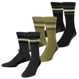 TeeHee Socks Men's Casual Cotton Crew Stripe 3-Pack (50455)