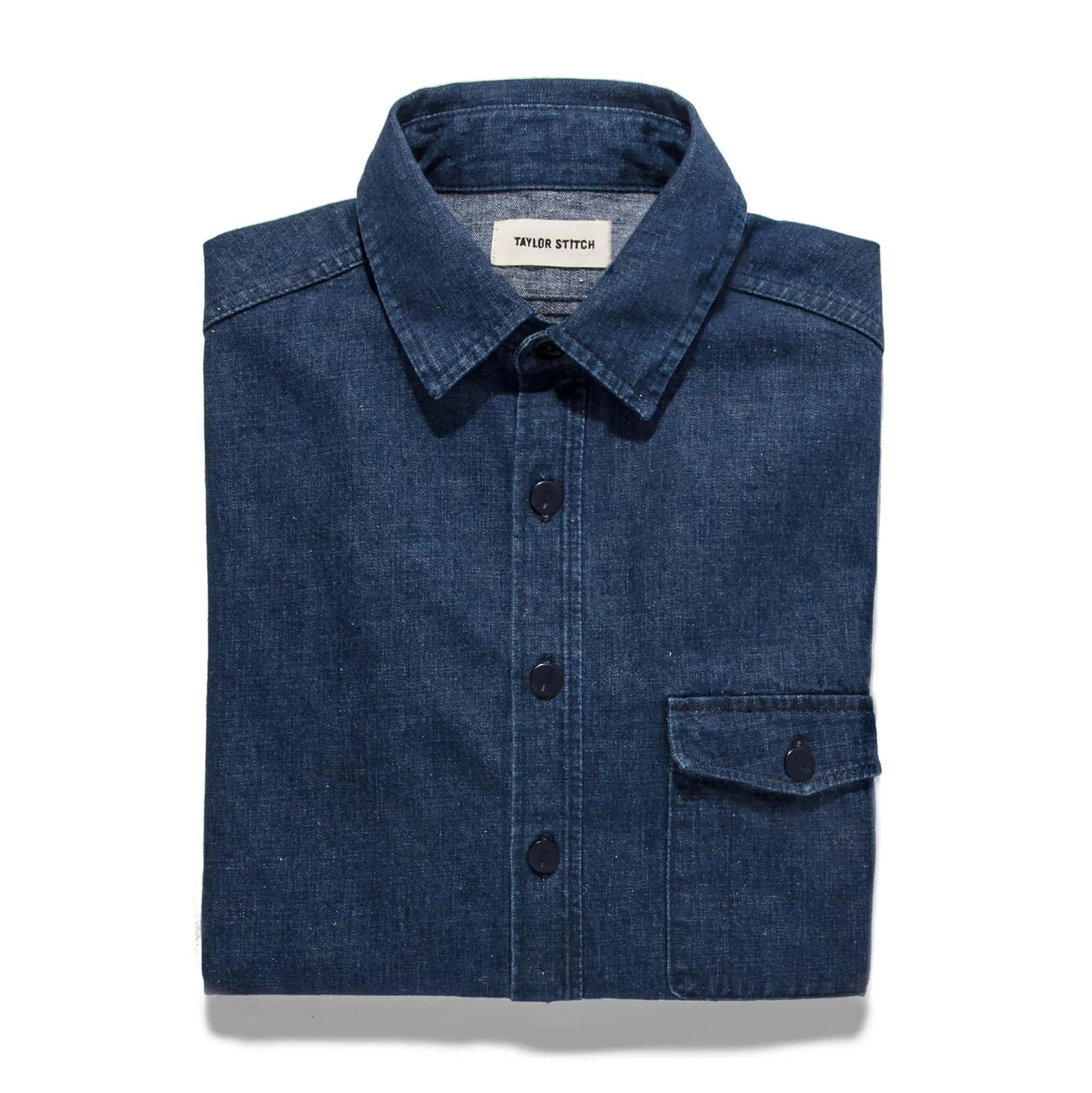 The Cash Shirt in Washed Selvage Denim