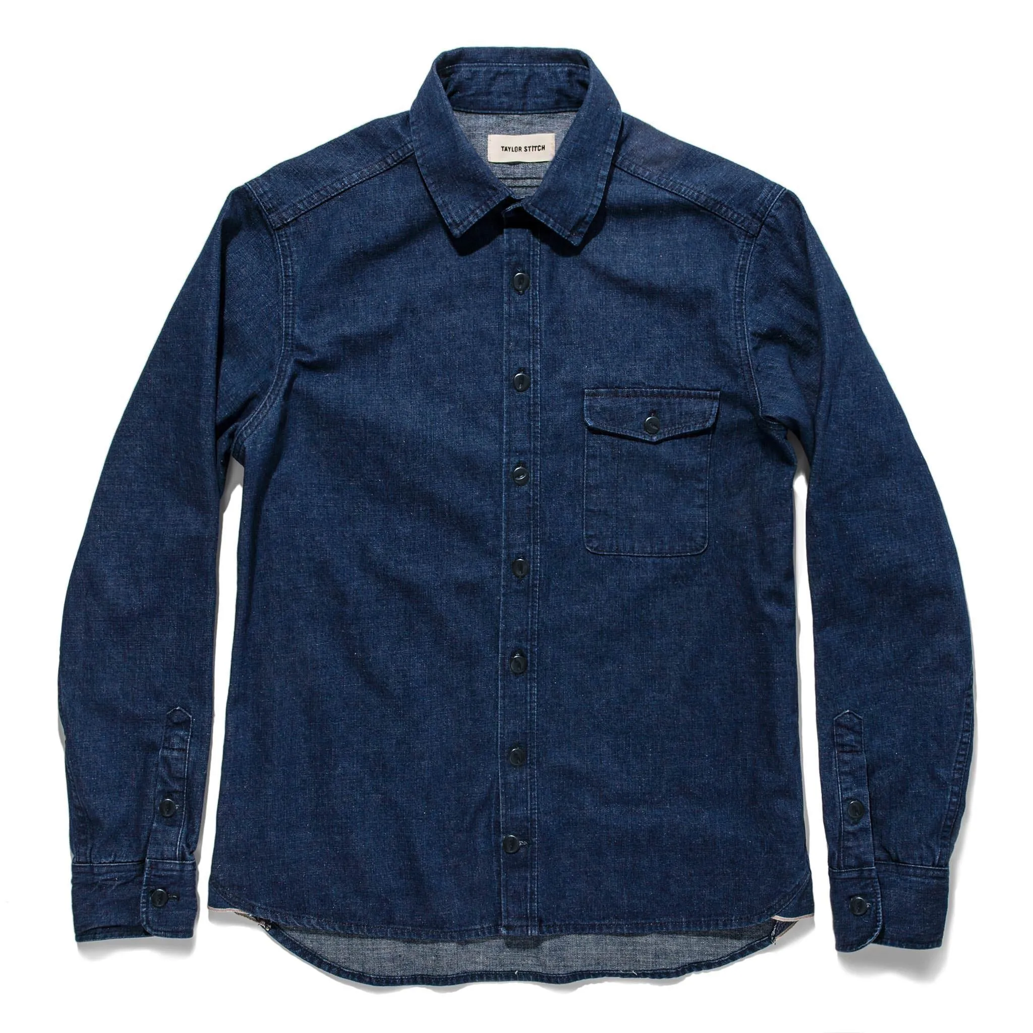 The Cash Shirt in Washed Selvage Denim