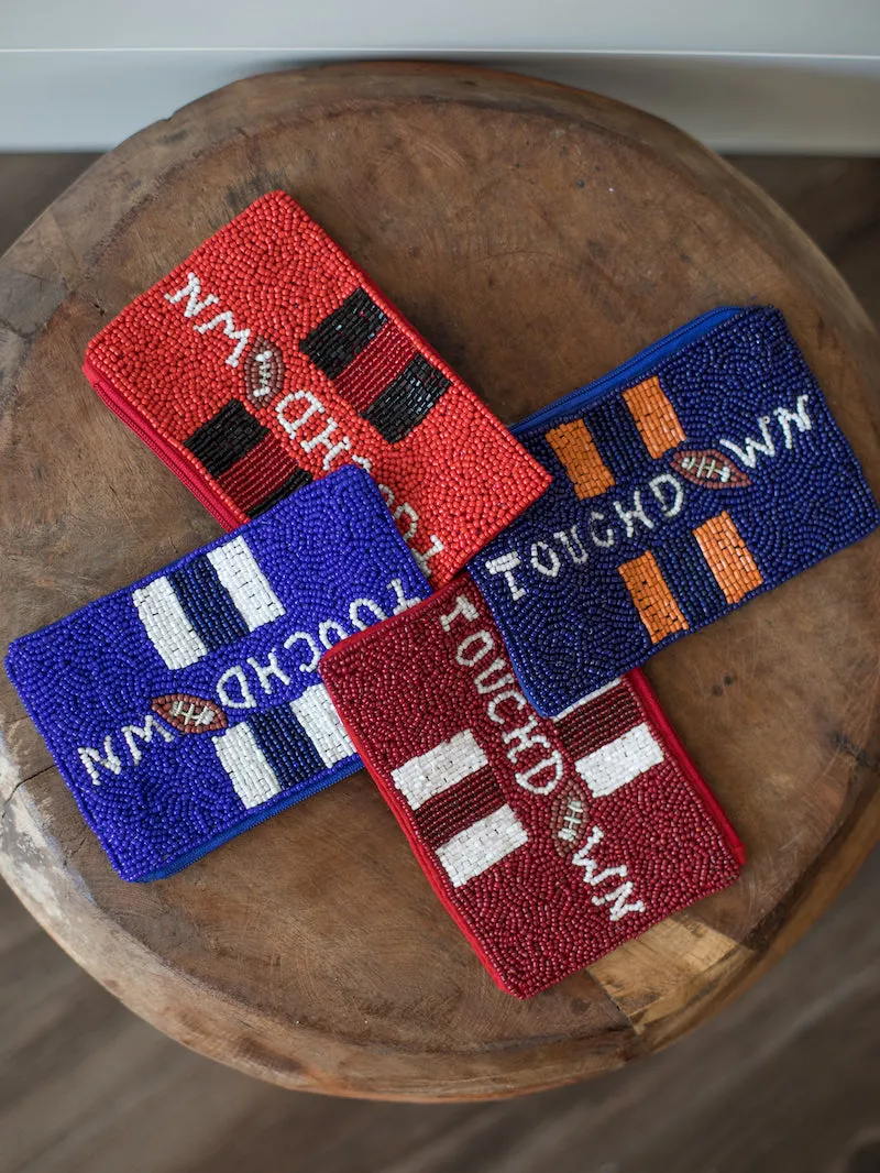 Touchdown Coin Bag - Navy and Orange