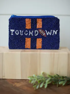 Touchdown Coin Bag - Navy and Orange