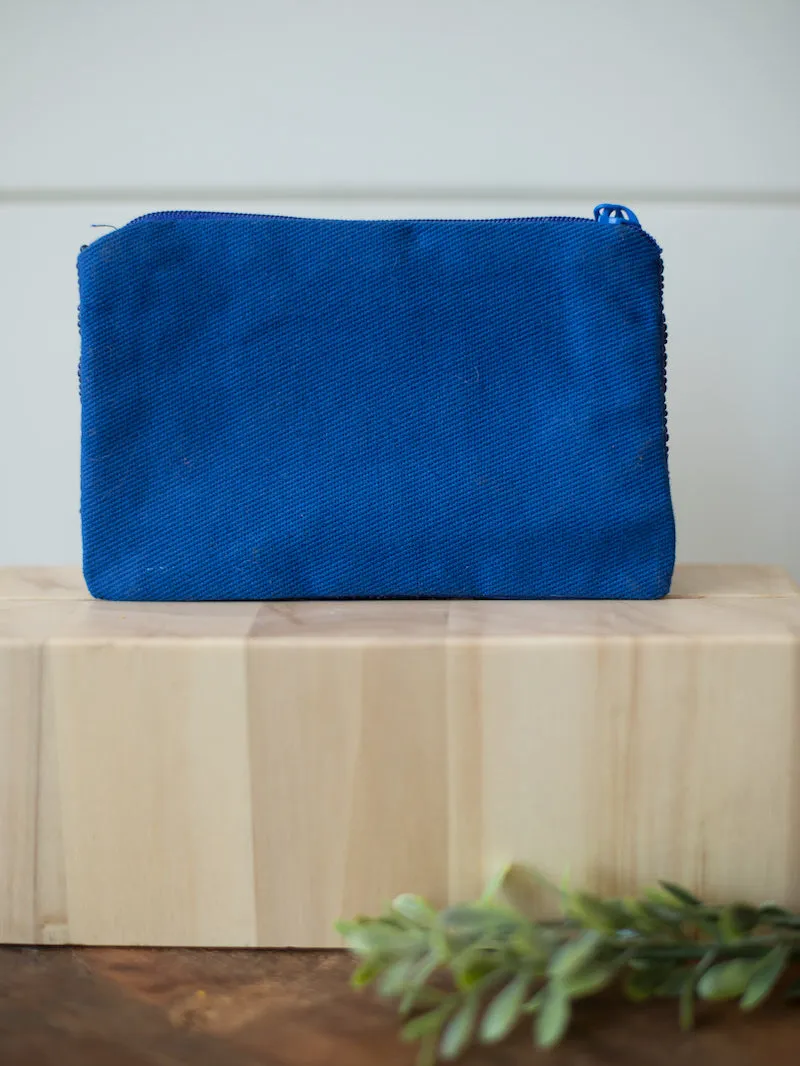 Touchdown Coin Bag - Navy and Orange