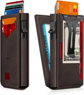 Wallet for Men, Slim Minimalist Wallet with Money Clip ?? ID Window, RFID Blocking Pop-Up Credit Card Holder, Smart Auminum Mens Wallet Holds 9-13 Cards (Magnetic Closure, Gift Box)