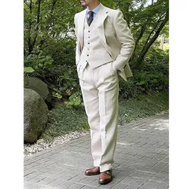 Wiaofellas  -  Suits for Men 3 Piece (Jacket Pants Vest) Chic Notch Lapel Single Breasted Suit Business Casual Party Wedding Groom Tuxedo