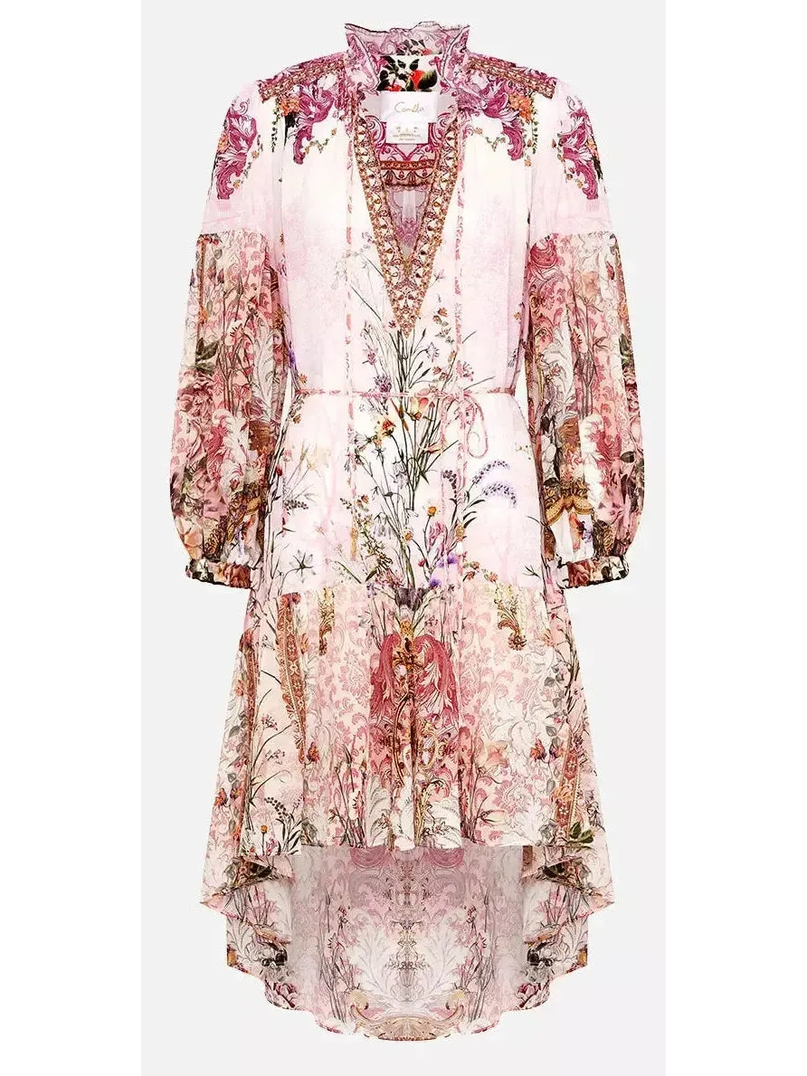 Women’s Blouson Silk High Low Dress