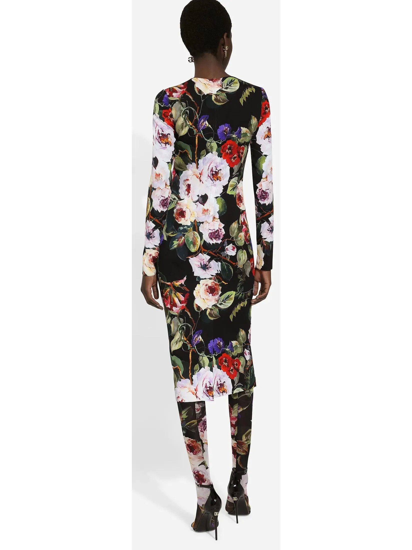 Women’s Charmeuse Sheath Dress with Garden Print