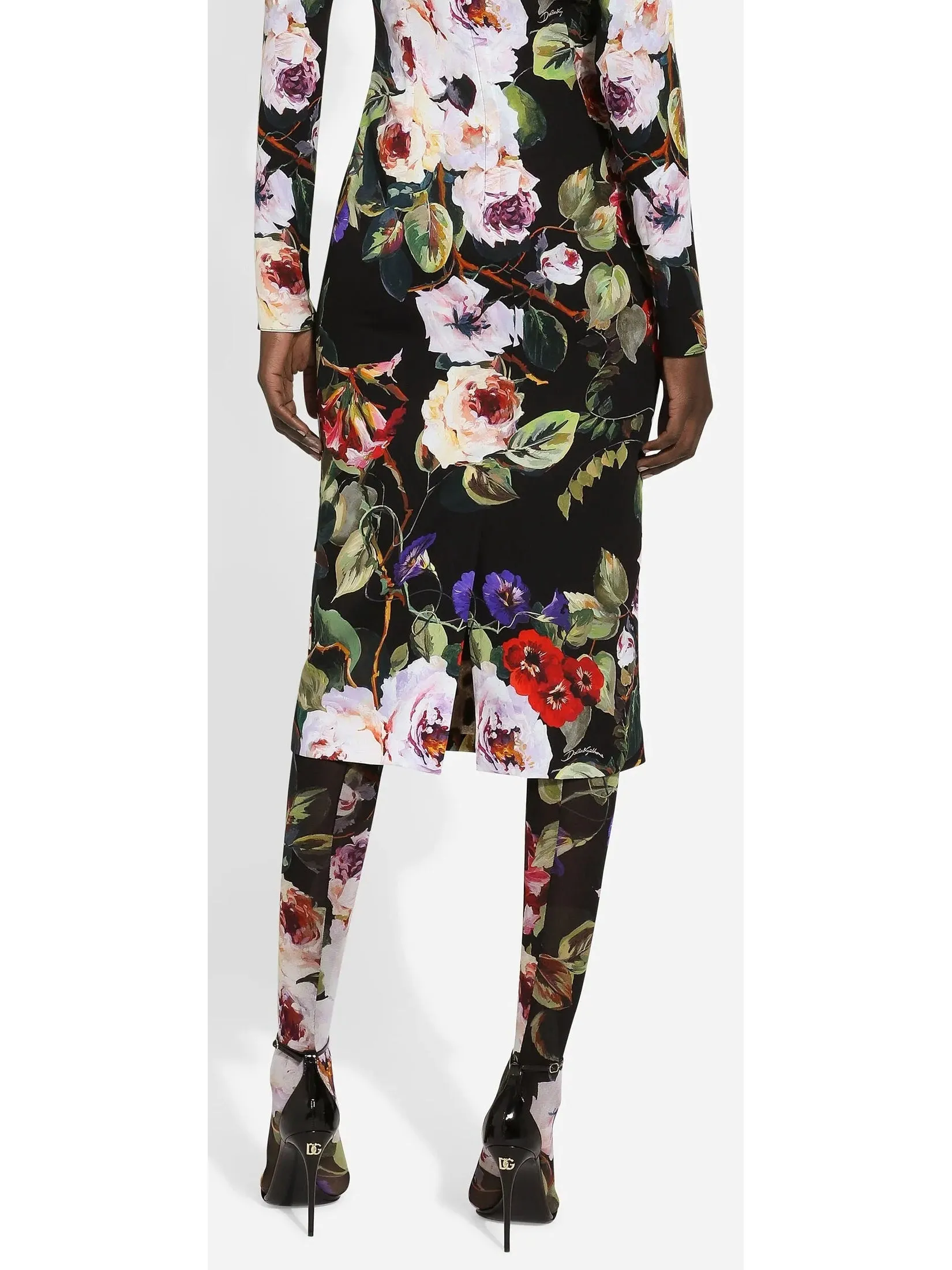 Women’s Charmeuse Sheath Dress with Garden Print