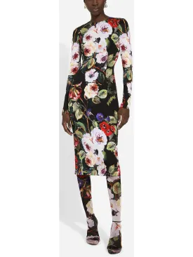 Women’s Charmeuse Sheath Dress with Garden Print