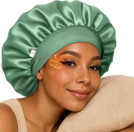 YANIBEST Silk Bonnet for Sleeping Women, Double Layer Hair Satin Bonnets with Elastic Band, Sleep Cap Curly Natural Hair